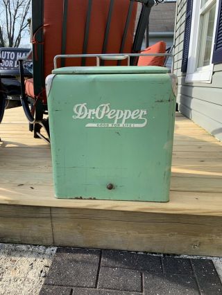 Vintage Dr Pepper Ice Chest Cooler Green