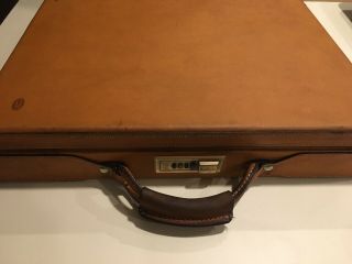 Hartmann Vintage Brown Hard Case Tan Belting Leather Briefcase Combination