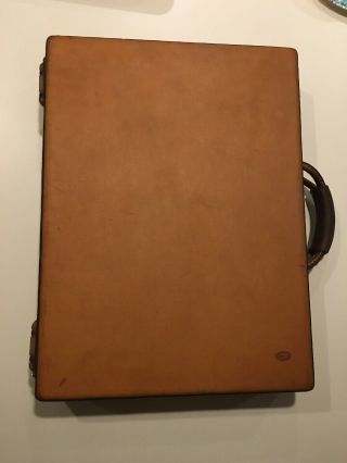 HARTMANN Vintage Brown Hard Case Tan Belting Leather Briefcase Combination 2