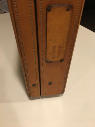 HARTMANN Vintage Brown Hard Case Tan Belting Leather Briefcase Combination 4