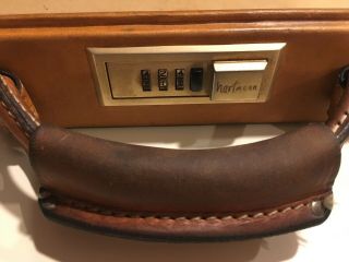 HARTMANN Vintage Brown Hard Case Tan Belting Leather Briefcase Combination 5