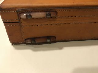 HARTMANN Vintage Brown Hard Case Tan Belting Leather Briefcase Combination 6