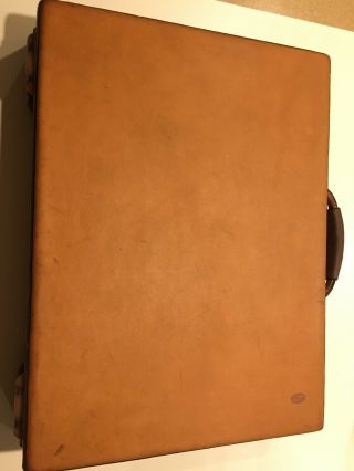 HARTMANN Vintage Brown Hard Case Tan Belting Leather Briefcase Combination 7