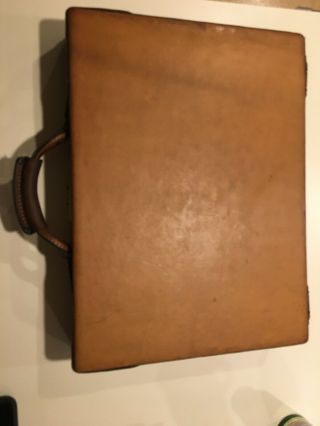 HARTMANN Vintage Brown Hard Case Tan Belting Leather Briefcase Combination 8