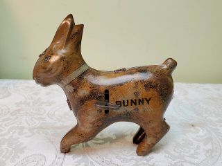 Vintage Early Antique Wind Up Bunny Lindstrom Tool & Toy Co.  Tin Litho