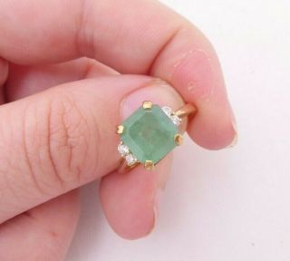 18ct Gold 2.  5ct Emerald Diamond Ring,  18k 750