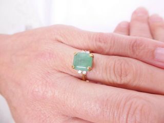 18ct gold 2.  5ct emerald diamond ring,  18k 750 5