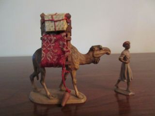 Vintage Anri Kuolt Nativity Camel With Driver - 3 Inch