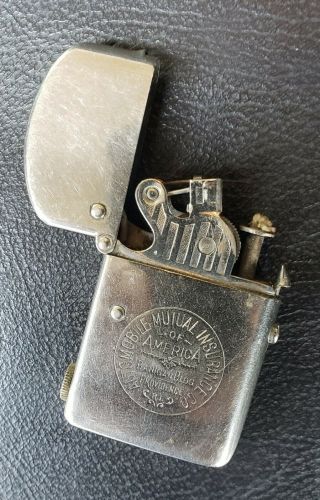 RARE Vintage Antique 1905 Nassau Petrol Lighter Advertising AMICA Insurance EXC 8