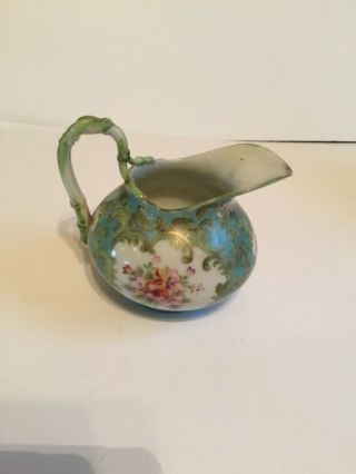 Antique Cream Pitcher In Hand Painted Colors