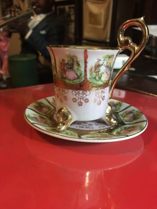 Vintage Tea Cup & Saucer Love Story Floral Saucer Has Marker On Bottom