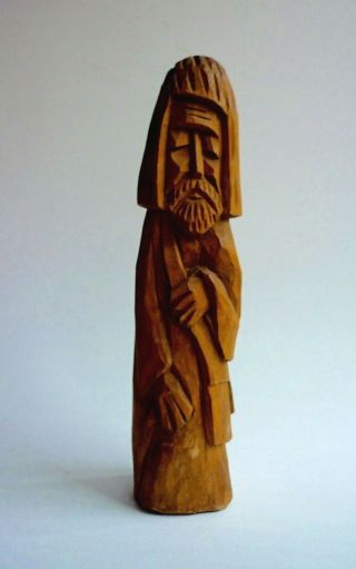 Antique Vintage Folk Art Hand Carved Wood Statue Sculpture