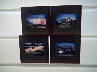 Vintage 35 Mm Slides Red Border,  Military Planes.  3 From Japan Ww2 Era