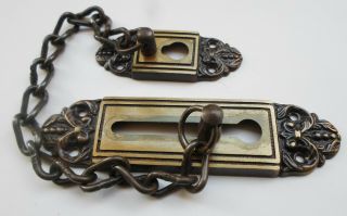 Vintage BRASS Safety Chain Latch Door Lock Security Night Slide,  / Screws 5