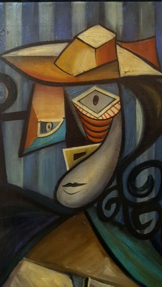 Oil on canvas,  vintage,  rare 1939,  signature Picasso (30.  7 x 18.  8 inches) 3