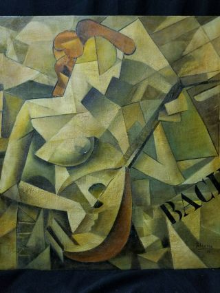 Oil on canvas,  Vintage,  rare 1911,  Cubism,  siganture Picasso (24.  8 x 24.  8 inches) 4