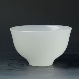 Hand - Carved Natural White Jade Bowl Gd6566