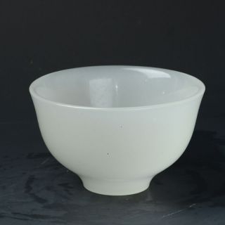 Hand - carved Natural White Jade Bowl gd6566 2