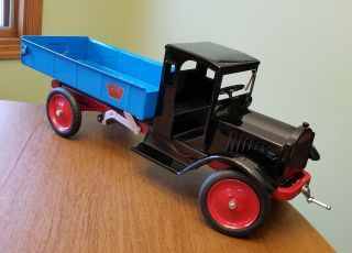 Antique Restored Keystone Packard Pressed Steel Toy Hand Crank Dump Truck