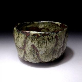 XH7: Vintage Japanese pottery tea bowl of Seto Ware,  WABI SABI taste 3