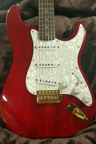 Fender Squier ProTone Stratocaster Korea CrimsonRed Rosewood Gold 90s Vintage NM 11
