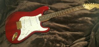 Fender Squier ProTone Stratocaster Korea CrimsonRed Rosewood Gold 90s Vintage NM 2