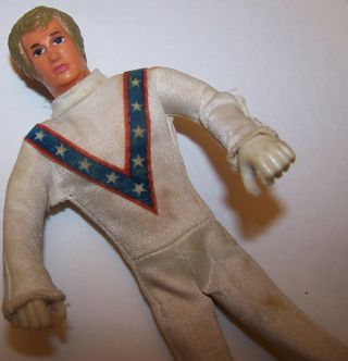 Vintage 1972 Ideal Evel Knievel Action Figure Doll In Jumpsuit