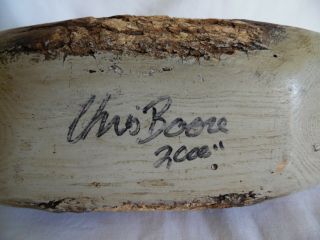 Chris Boone Canadian Goose Wood Sculpture Decoy Signed Vintage Hand Carved 7