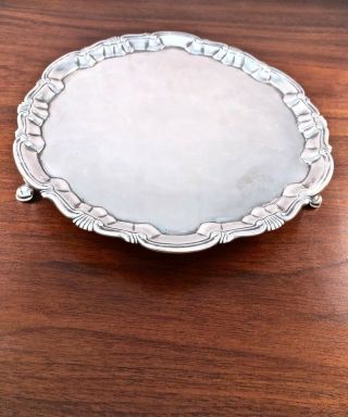 Large William Peaston Sterling Silver 18thc Georgian Footed Salver,  London 1750
