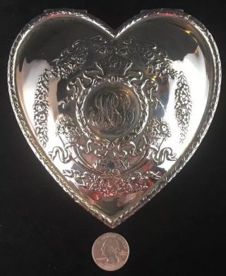 Theodore B.  Starr Sterling Silver Heart Shaped Jewelry Box Casket 10