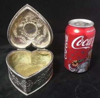 Theodore B.  Starr Sterling Silver Heart Shaped Jewelry Box Casket 11