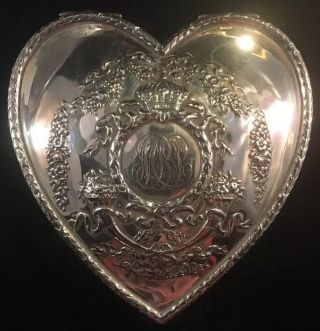 Theodore B.  Starr Sterling Silver Heart Shaped Jewelry Box Casket