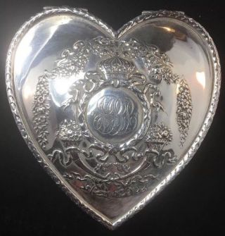 Theodore B.  Starr Sterling Silver Heart Shaped Jewelry Box Casket 2