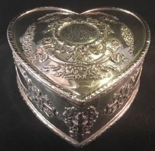 Theodore B.  Starr Sterling Silver Heart Shaped Jewelry Box Casket 4