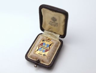 Antique Fabulous Russian 18 Carat Gold Enamel Pendant