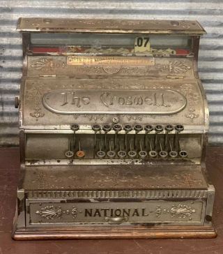 Antique Brass National Cash Register Model 138 " The Croswell " Adrian Opera House