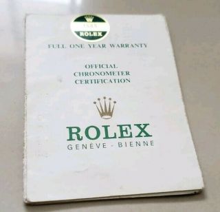 Rolex Vintage Submariner 1680 Certificate Paper.