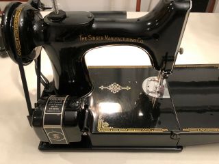 Vintage Singer 221 Electric Sewing Machine In