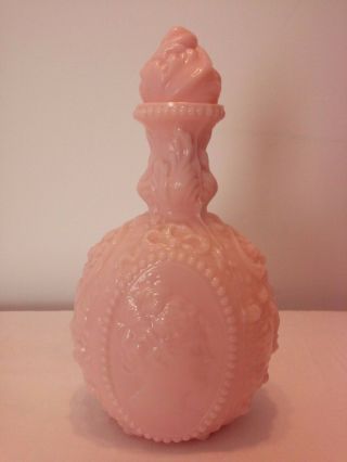 Vintage Antique Art Nouveau Milk Glass Vase Pale Pink - Tulip Shape Lid