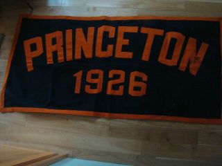 Vintage Princeton 1926 Felt Banner 31 " X 66 " Navy/orange Green Mountain Studios