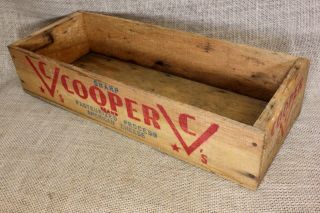 Wood Cooper CHEESE box crate vintage old Pope & Sons Phila rustic decoration 2