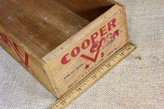 Wood Cooper CHEESE box crate vintage old Pope & Sons Phila rustic decoration 3