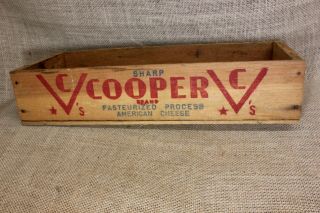 Wood Cooper CHEESE box crate vintage old Pope & Sons Phila rustic decoration 6