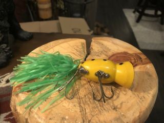 Vintage Arbogast Hula Popper Fishing Lure Rare Hard To Find Pattern 4