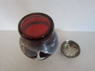 Antique Red Mary Gregory Glass Sugar Shaker 7
