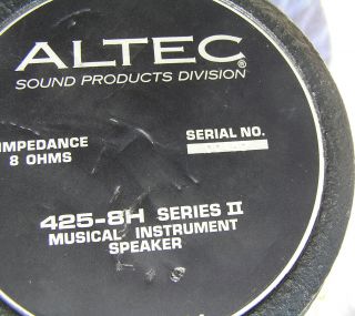 Vintage Altec 425 - 8H Series II 10 