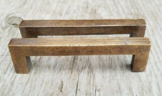 2 Solid Antique Brass Large Strong File Cabinet Drawer Handles 4 - 1/8 " W P16