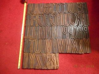 Printing Letterpress Printer Block Large Two Rivers Wood Alphabet Antique 2