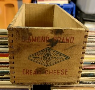 Vintage Antique Diamond Brand Cream Cheese Boston & Somerville MA Wood Box 4
