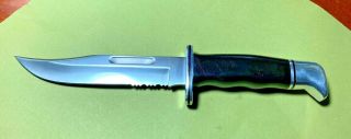 Vintage 1996 Buck Usa 119 Rare Serrated Blade Hunting Knife W/sheath